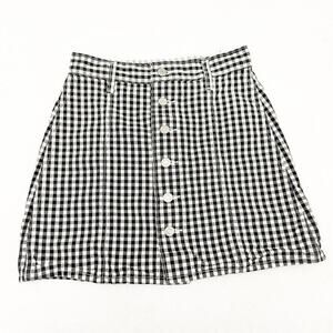 Levi's Checkered Plaid Patterned Mini Denim Skirt Size 25